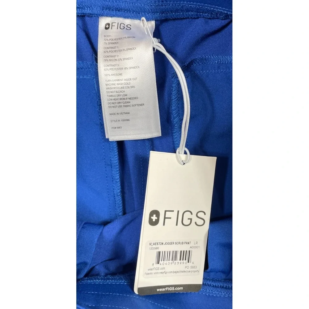 Figs Weston Jogger Scrub Pants Winning Blue Large New